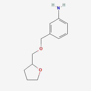 molecular formula C12H17NO2 B2505822 3-[(Oxolan-2-ylmethoxy)methyl]aniline CAS No. 927803-13-2
