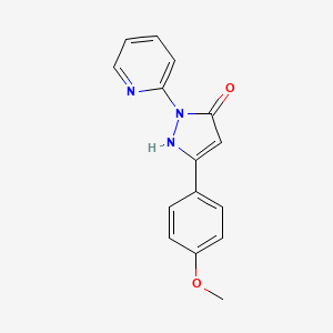 molecular formula C15H13N3O2 B2505824 3-(4-methoxyphenyl)-1-pyridin-2-yl-1H-pyrazol-5-ol CAS No. 140397-85-9