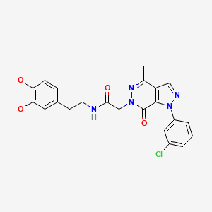 molecular formula C24H24ClN5O4 B2505825 2-(1-(3-chlorophenyl)-4-methyl-7-oxo-1H-pyrazolo[3,4-d]pyridazin-6(7H)-yl)-N-(3,4-dimethoxyphenethyl)acetamide CAS No. 955801-70-4