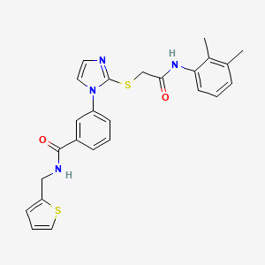 molecular formula C25H24N4O2S2 B2505831 3-[2-({2-[(2,3-dimethylphenyl)amino]-2-oxoethyl}thio)-1H-imidazol-1-yl]-N-(2-thienylmethyl)benzamide CAS No. 1115335-87-9
