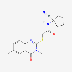 molecular formula C18H20N4O2S B2505833 N-(1-氰基环戊基)-2-(3,6-二甲基-4-氧代喹唑啉-2-基)硫代乙酰胺 CAS No. 1222935-04-7