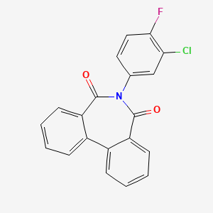 molecular formula C20H11ClFNO2 B2505839 6-(3-Chloro-4-fluorophenyl)benzo[d][2]benzazepine-5,7-dione CAS No. 533868-17-6