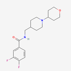 molecular formula C18H24F2N2O2 B2505848 3,4-二氟-N-((1-(四氢-2H-吡喃-4-基)哌啶-4-基)甲基)苯甲酰胺 CAS No. 2034238-84-9