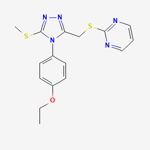 2-[[4-(4-Ethoxyphenyl)-5-methylsulfanyl-1,2,4-triazol-3-yl]methylsulfanyl]pyrimidine