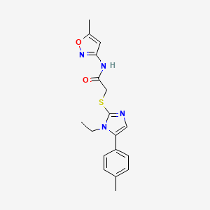 2-((1-ethyl-5-(p-tolyl)-1H-imidazol-2-yl)thio)-N-(5-methylisoxazol-3-yl)acetamide