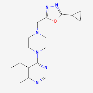 molecular formula C17H24N6O B2505868 2-Cyclopropyl-5-[[4-(5-ethyl-6-methylpyrimidin-4-yl)piperazin-1-yl]methyl]-1,3,4-oxadiazole CAS No. 2380184-25-6