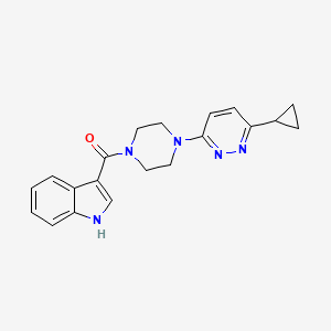 molecular formula C20H21N5O B2505871 (4-(6-cyclopropylpyridazin-3-yl)piperazin-1-yl)(1H-indol-3-yl)methanone CAS No. 2034369-72-5