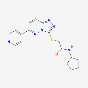 molecular formula C17H18N6OS B2505872 N-环戊基-2-[(6-吡啶-4-基[1,2,4]三唑并[4,3-b]哒嗪-3-基)硫代]乙酰胺 CAS No. 894059-75-7