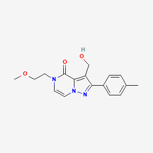 molecular formula C17H19N3O3 B2505876 3-(hydroxymethyl)-5-(2-methoxyethyl)-2-(4-methylphenyl)pyrazolo[1,5-a]pyrazin-4(5H)-one CAS No. 2108845-37-8