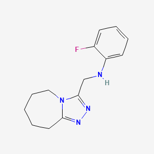 molecular formula C14H17FN4 B2505883 2-fluoro-N-(6,7,8,9-tetrahydro-5H-[1,2,4]triazolo[4,3-a]azepin-3-ylmethyl)aniline CAS No. 877812-00-5