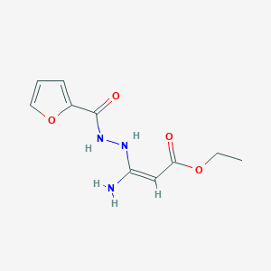 molecular formula C10H13N3O4 B2505888 ethyl (2Z)-3-amino-3-[(furan-2-yl)formohydrazido]prop-2-enoate CAS No. 338397-29-8