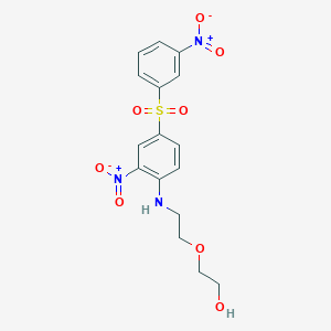 molecular formula C16H17N3O8S B250589 2-{2-[2-Nitro-4-(3-nitro-benzenesulfonyl)-phenylamino]-ethoxy}-ethanol 