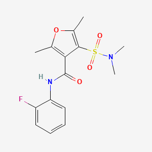 4-(N,N-dimethylsulfamoyl)-N-(2-fluorophenyl)-2,5-dimethylfuran-3-carboxamide