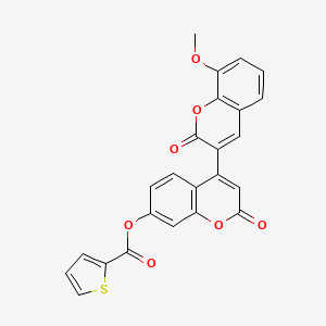 molecular formula C24H14O7S B2505898 4-(8-甲氧基-2-氧代色满-3-基)-2-氧代色满-7-基噻吩-2-羧酸酯 CAS No. 869079-46-9