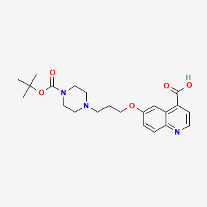 molecular formula C22H29N3O5 B2505914 6-(3-(4-(tert-Butoxycarbonyl)piperazin-1-yl)propoxy)quinoline-4-carboxylic acid CAS No. 2370952-96-6