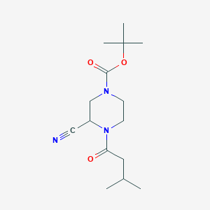molecular formula C15H25N3O3 B2505917 Tert-butyl 3-cyano-4-(3-methylbutanoyl)piperazine-1-carboxylate CAS No. 1384609-75-9