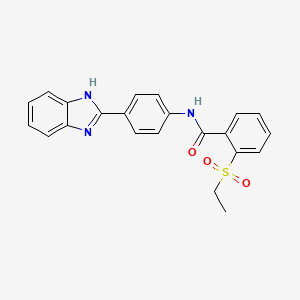 molecular formula C22H19N3O3S B2505922 N-(4-(1H-benzo[d]imidazol-2-yl)phenyl)-2-(ethylsulfonyl)benzamide CAS No. 898433-96-0