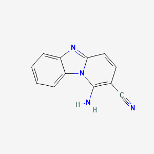molecular formula C12H8N4 B2505926 1-Aminopyrido[1,2-a]benzimidazole-2-carbonitrile CAS No. 1368169-16-7