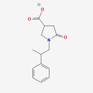 molecular formula C14H17NO3 B2505935 5-氧代-1-(2-苯基丙基)吡咯烷-3-羧酸 CAS No. 928713-55-7