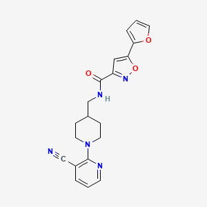 molecular formula C20H19N5O3 B2505948 N-((1-(3-氰基吡啶-2-基)哌啶-4-基)甲基)-5-(呋喃-2-基)异恶唑-3-甲酰胺 CAS No. 1797573-84-2