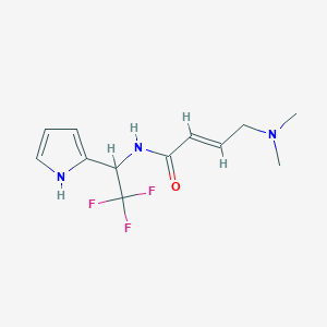 molecular formula C12H16F3N3O B2505951 (E)-4-(Dimethylamino)-N-[2,2,2-trifluoro-1-(1H-pyrrol-2-yl)ethyl]but-2-enamide CAS No. 2411325-86-3