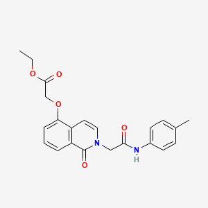 molecular formula C22H22N2O5 B2505953 2-[2-[2-(4-甲基苯胺基)-2-氧代乙基]-1-氧代异喹啉-5-基]氧基乙酸乙酯 CAS No. 868223-85-2