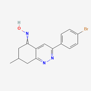 molecular formula C15H14BrN3O B2505954 3-(4-Bromophenyl)-5-(hydroxyimino)-7-methyl-6,7,8-trihydrocinnoline CAS No. 1274948-24-1