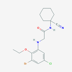 molecular formula C17H21BrClN3O2 B2505955 2-[(3-bromo-5-chloro-2-ethoxyphenyl)amino]-N-(1-cyanocyclohexyl)acetamide CAS No. 1181897-09-5