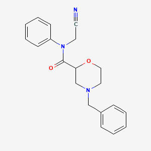 molecular formula C20H21N3O2 B2505961 4-benzyl-N-(cyanomethyl)-N-phenylmorpholine-2-carboxamide CAS No. 1424501-86-9