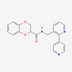 molecular formula C20H17N3O3 B2505962 N-([2,4'-bipyridin]-3-ylmethyl)-2,3-dihydrobenzo[b][1,4]dioxine-2-carboxamide CAS No. 2034577-31-4