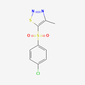 molecular formula C9H7ClN2O2S2 B2505968 4-Chlorophenyl 4-methyl-1,2,3-thiadiazol-5-yl sulfone CAS No. 339008-83-2
