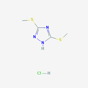 molecular formula C4H8ClN3S2 B2505970 3,5-bis(methylsulfanyl)-4H-1,2,4-triazole hydrochloride CAS No. 2059931-90-5