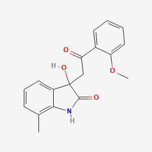 molecular formula C18H17NO4 B2505977 3-hydroxy-3-[2-(2-methoxyphenyl)-2-oxoethyl]-7-methyl-2,3-dihydro-1H-indol-2-one CAS No. 1355869-18-9