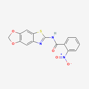 molecular formula C15H9N3O5S B2505986 N-([1,3]dioxolo[4,5-f][1,3]benzothiazol-6-yl)-2-nitrobenzamide CAS No. 892848-39-4