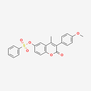 molecular formula C23H18O6S B2505988 3-(4-甲氧基苯基)-4-甲基-2-氧代-2H-色满-6-基苯磺酸酯 CAS No. 869341-49-1
