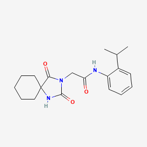 molecular formula C19H25N3O3 B2505990 2-(2,4-dioxo-1,3-diazaspiro[4.5]dec-3-yl)-N-(2-isopropylphenyl)acetamide CAS No. 850822-09-2