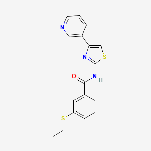 molecular formula C17H15N3OS2 B2505996 3-(ethylthio)-N-(4-(pyridin-3-yl)thiazol-2-yl)benzamide CAS No. 941936-61-4
