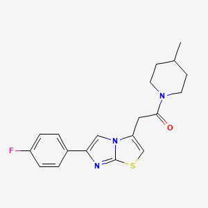 molecular formula C19H20FN3OS B2505997 2-(6-(4-Fluorophenyl)imidazo[2,1-b]thiazol-3-yl)-1-(4-methylpiperidin-1-yl)ethanone CAS No. 897464-17-4