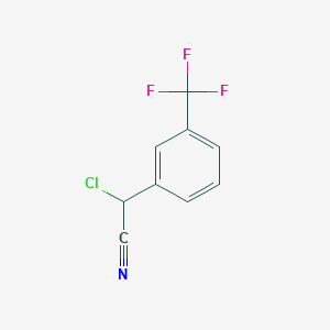 molecular formula C9H5ClF3N B2505999 2-Chloro-2-(3-(trifluoromethyl)phenyl)acetonitrile CAS No. 1247690-29-4; 22902-81-4