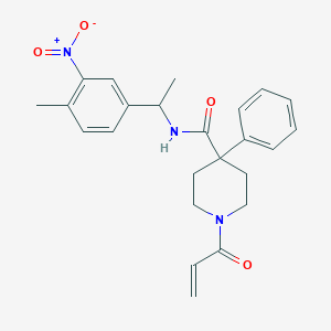 molecular formula C24H27N3O4 B2506002 N-[1-(4-Methyl-3-nitrophenyl)ethyl]-4-phenyl-1-prop-2-enoylpiperidine-4-carboxamide CAS No. 2361719-27-7