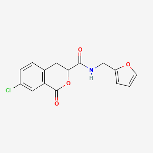 molecular formula C15H12ClNO4 B2506004 7-氯-N-(呋喃-2-基甲基)-1-氧代异色满-3-甲酰胺 CAS No. 923234-07-5