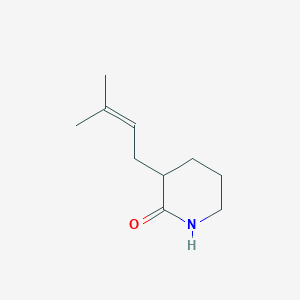 molecular formula C10H17NO B2506005 3-(3-Methylbut-2-enyl)piperidin-2-one CAS No. 1565564-05-7
