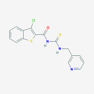 molecular formula C16H12ClN3OS2 B250601 3-chloro-N-[(pyridin-3-ylmethyl)carbamothioyl]-1-benzothiophene-2-carboxamide 