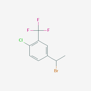 molecular formula C9H7BrClF3 B2506014 4-(1-Bromoethyl)-1-chloro-2-(trifluoromethyl)benzene CAS No. 1618088-71-3