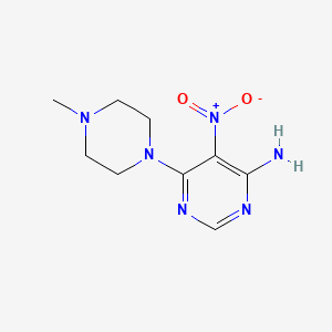 molecular formula C9H14N6O2 B2506025 6-(4-甲基哌嗪-1-基)-5-硝基嘧啶-4-胺 CAS No. 406476-24-2
