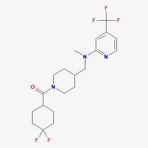 molecular formula C20H26F5N3O B2506026 (4,4-Difluorocyclohexyl)-[4-[[methyl-[4-(trifluoromethyl)pyridin-2-yl]amino]methyl]piperidin-1-yl]methanone CAS No. 2415631-77-3