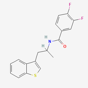 molecular formula C18H15F2NOS B2506031 N-(1-(benzo[b]thiophen-3-yl)propan-2-yl)-3,4-difluorobenzamide CAS No. 2034469-13-9