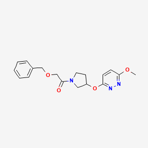 molecular formula C18H21N3O4 B2506053 2-(Benzyloxy)-1-(3-((6-methoxypyridazin-3-yl)oxy)pyrrolidin-1-yl)ethanone CAS No. 2034436-18-3