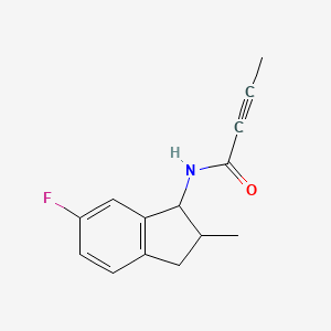 molecular formula C14H14FNO B2506067 N-(6-Fluoro-2-methyl-2,3-dihydro-1H-inden-1-yl)but-2-ynamide CAS No. 2411271-81-1