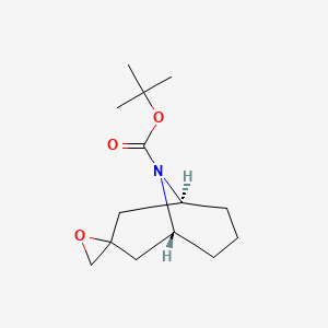 molecular formula C14H23NO3 B2506071 叔丁基(1R,5S)-螺[9-氮杂双环[3.3.1]壬烷-3,2'-氧杂环丙烷]-9-羧酸盐 CAS No. 2361608-72-0